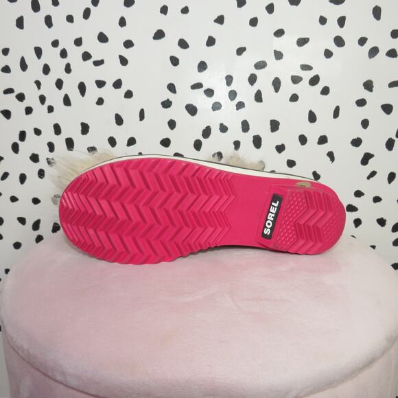 Sorel Gray Faux Fur Trim Girls Lace Up Winter Tofino Boots - Picture 8 of 8